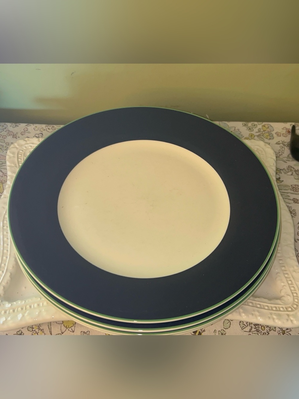 Kate Spade Hopscotch Drive Navy Dinner Plates by Lenox